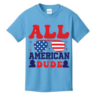 All American Dude 4th Of July Sunglasses Teens Cute Gift Kids T-Shirt