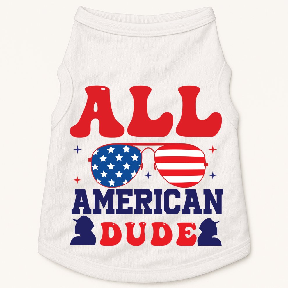 All American Dude 4th Of July Sunglasses Teens Cute Gift Doggie Tank