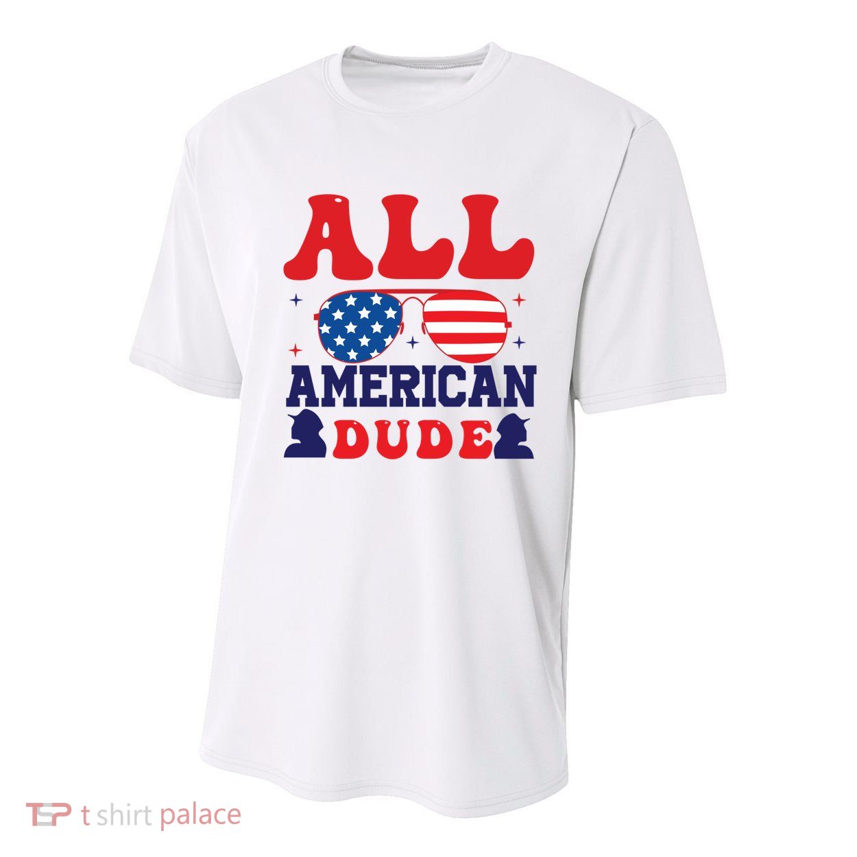 All American Dude 4th Of July Sunglasses Teens Cute Gift Youth Performance Sprint T-Shirt