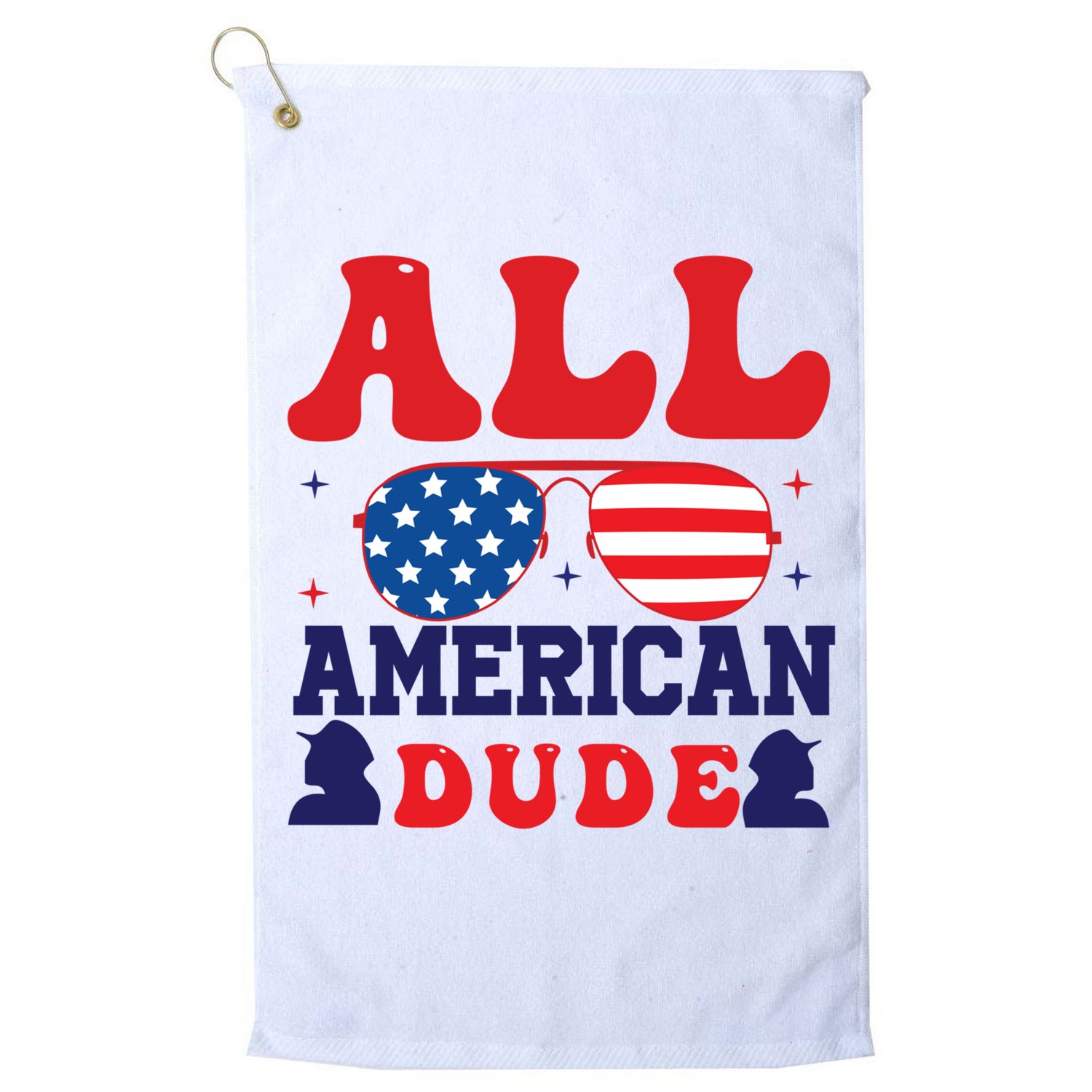 All American Dude 4th Of July Sunglasses Teens Cute Gift Golf Towel