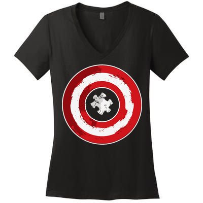 Autism Awareness Day Superhero Gift Women's V-Neck T-Shirt