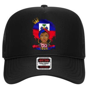 Armed And Dadly Funny Deadly Father For Fathers Day USA Flag High Crown Mesh Back Trucker Hat