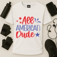 All American Dude Freedom 4th Of July Patriotic Veteran Meaningful Gift Cooling Performance Crew T-Shirt