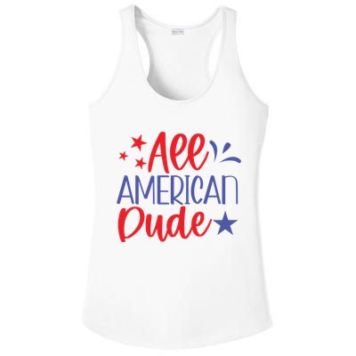 All American Dude Freedom 4th Of July Patriotic Veteran Meaningful Gift Ladies PosiCharge Competitor Racerback Tank
