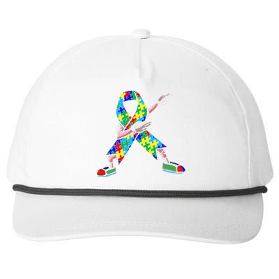 Autism Awareness Dabbing Puzzle Piece Love Dab Dance Snapback Five-Panel Rope Hat