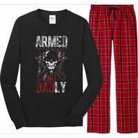 Armed And Dadly Funny Deadly Father Gift For Father's Day Long Sleeve Pajama Set