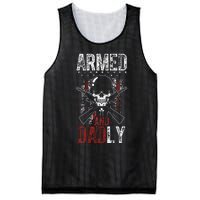 Armed And Dadly Funny Deadly Father Gift For Father's Day Mesh Reversible Basketball Jersey Tank