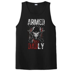 Armed And Dadly Funny Deadly Father Gift For Father's Day PosiCharge Competitor Tank