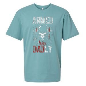 Armed And Dadly Funny Deadly Father Gift For Father's Day Sueded Cloud Jersey T-Shirt