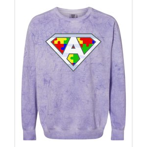 Autism Awareness Day Superhero Colorblast Crewneck Sweatshirt