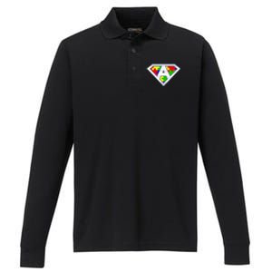 Autism Awareness Day Superhero Performance Long Sleeve Polo