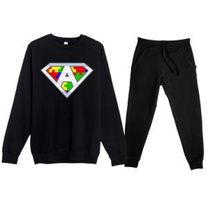 Autism Awareness Day Superhero Premium Crewneck Sweatsuit Set