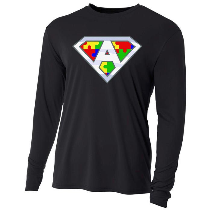 Autism Awareness Day Superhero Cooling Performance Long Sleeve Crew