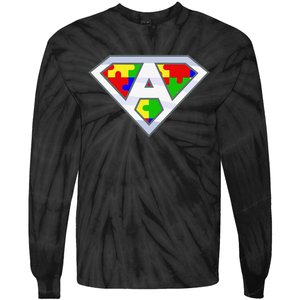 Autism Awareness Day Superhero Tie-Dye Long Sleeve Shirt