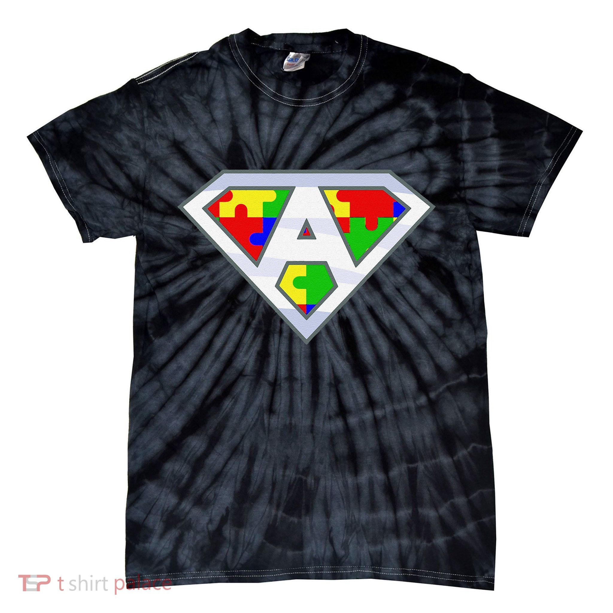 Autism Awareness Day Superhero Tie-Dye T-Shirt
