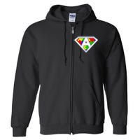 Autism Awareness Day Superhero Full Zip Hoodie