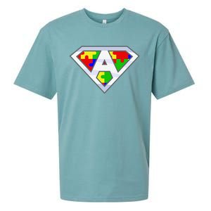 Autism Awareness Day Superhero Sueded Cloud Jersey T-Shirt