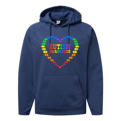 Autism Awareness Day Heart Love Support Sd Autistic Cute Gift Performance Fleece Hoodie