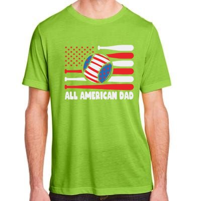 All American Dad Baseball Us Flag Great Gift Adult ChromaSoft Performance T-Shirt