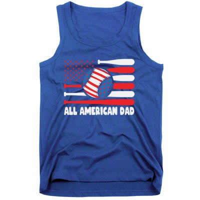 All American Dad Baseball Us Flag Great Gift Tank Top