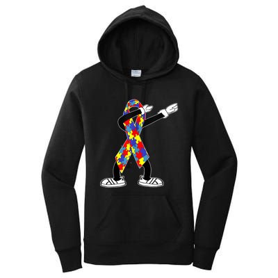 Autism Awareness Dabbing Puzzle Piece Love Dab Dance Women's Pullover Hoodie