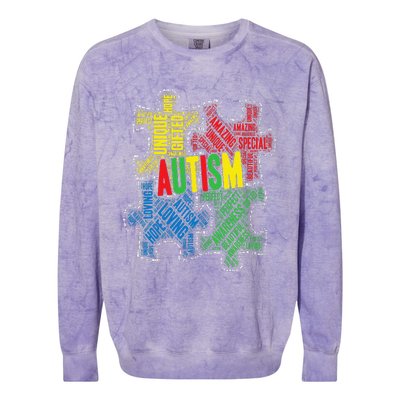 Autism Awareness Design Supporting Spread Kindness Colorblast Crewneck Sweatshirt