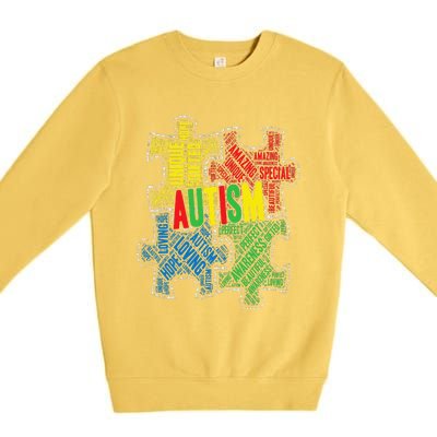 Autism Awareness Design Supporting Spread Kindness Premium Crewneck Sweatshirt