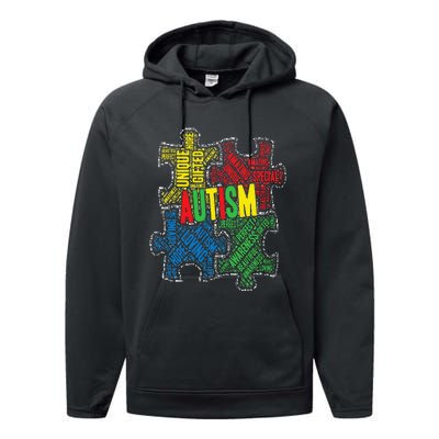 Autism Awareness Design Supporting Spread Kindness Performance Fleece Hoodie