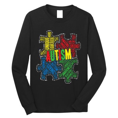 Autism Awareness Design Supporting Spread Kindness Long Sleeve Shirt