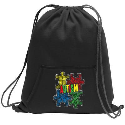 Autism Awareness Design Supporting Spread Kindness Sweatshirt Cinch Pack Bag