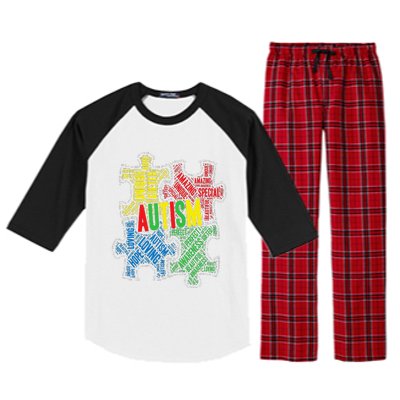 Autism Awareness Design Supporting Spread Kindness Raglan Sleeve Pajama Set