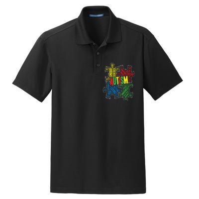 Autism Awareness Design Supporting Spread Kindness Dry Zone Grid Polo