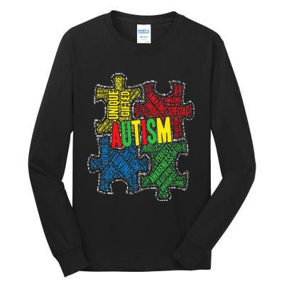 Autism Awareness Design Supporting Spread Kindness Tall Long Sleeve T-Shirt