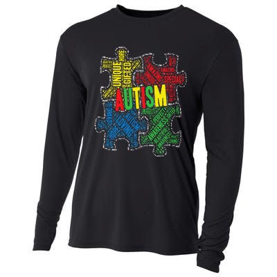 Autism Awareness Design Supporting Spread Kindness Cooling Performance Long Sleeve Crew