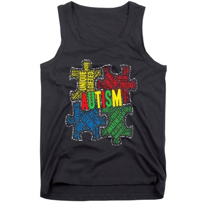 Autism Awareness Design Supporting Spread Kindness Tank Top