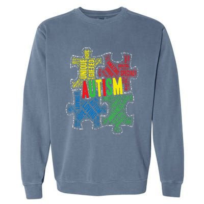 Autism Awareness Design Supporting Spread Kindness Garment-Dyed Sweatshirt