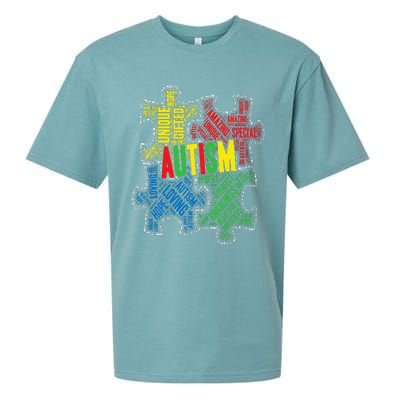 Autism Awareness Design Supporting Spread Kindness Sueded Cloud Jersey T-Shirt