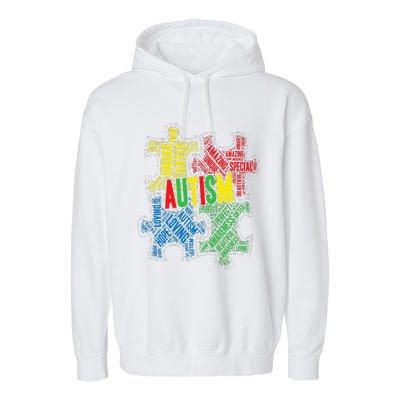 Autism Awareness Design Supporting Spread Kindness Garment-Dyed Fleece Hoodie