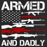 Armed And Dadly Military Dad Gift 7 Panel Mesh Trucker Snapback Hat
