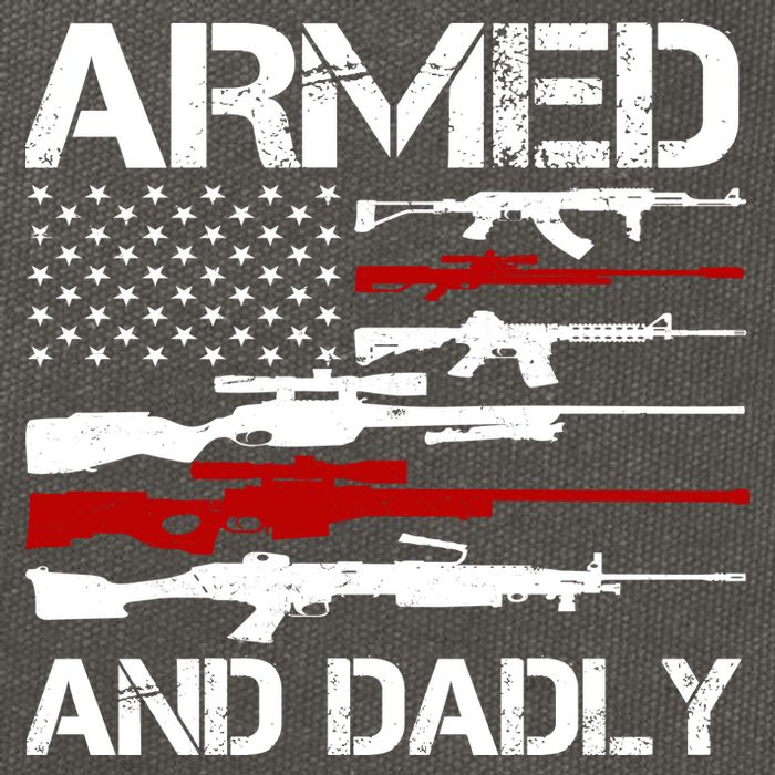 Armed And Dadly Military Dad Gift Cotton Canvas Backpack