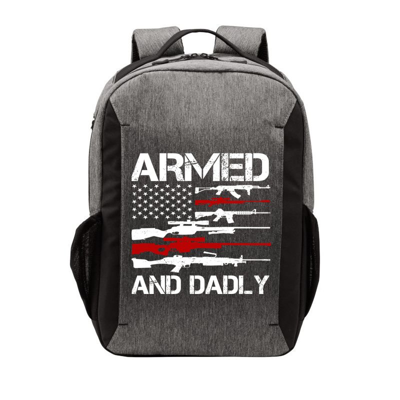 Armed And Dadly Military Dad Gift Vector Backpack