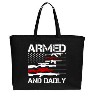 Armed And Dadly Military Dad Gift Cotton Canvas Jumbo Tote