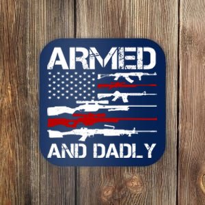 Armed And Dadly Military Dad Gift Coaster