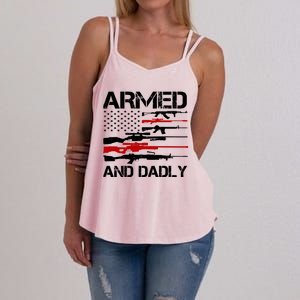 Armed And Dadly Military Dad Gift Women's Strappy Tank