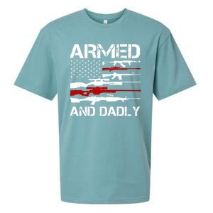 Armed And Dadly Military Dad Gift Sueded Cloud Jersey T-Shirt