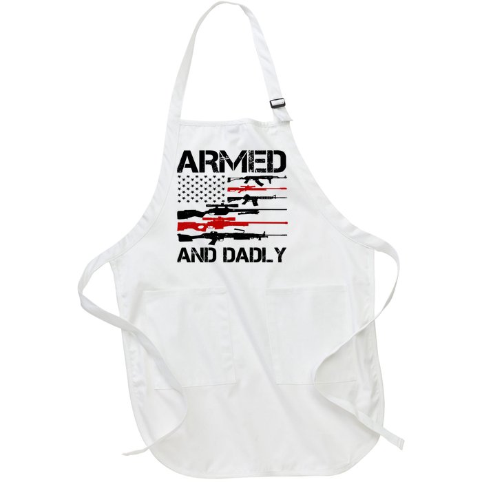 Armed And Dadly Military Dad Gift Full-Length Apron With Pockets