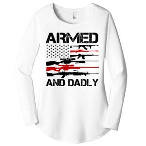 Armed And Dadly Military Dad Gift Women's Perfect Tri Tunic Long Sleeve Shirt