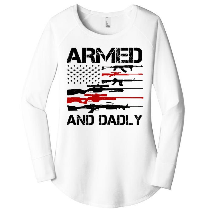 Armed And Dadly Military Dad Gift Women's Perfect Tri Tunic Long Sleeve Shirt