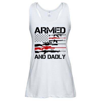 Armed And Dadly Military Dad Gift Ladies Essential Flowy Tank