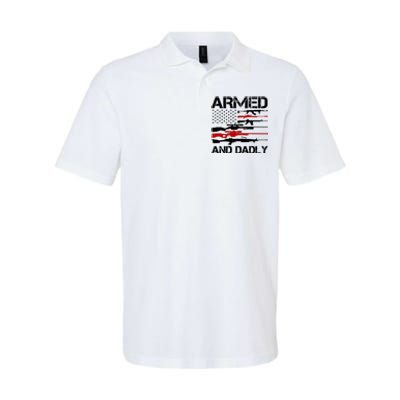 Armed And Dadly Military Dad Gift Softstyle Adult Sport Polo